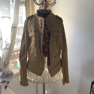 Free People Stretch Military Style Jacket Size L